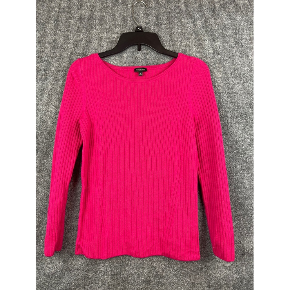 Talbots Ribbed Sweater Women's S Pink Long Sleeve Crew Neck Knit